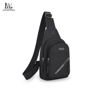 LouisWill Mens Chest Bag Multi-Functional Crossbody Bag Smooth Zipper Bag Sports Bag Waterproof Anti-Thief Code Lock Casual Bag Street Shoulder Bag Messenger Bag
