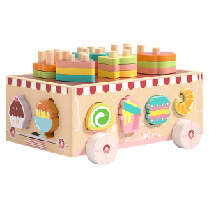 MWZ | Montessori Educational Shape Matching Wooden Blocks for Toddlers 1-3 Years Old