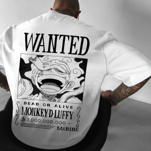 Bandai | ONE PIECE Anime Luffy GEAR 5 Printed Cotton T-shirt Mens and Womens Summer New Street Hip Hop Loose Casual Parent Child Top