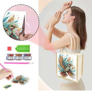 other | 1 Piece of Diamond Painted Shopping bag bird Pattern canvas Material Replaceable Pattern Creative gift for girls Holidays