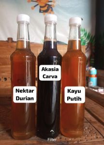 [Raw Honey]Madu Nektar DurianHitam Pahit Dan Hutan Akasia honey Botol Marjan