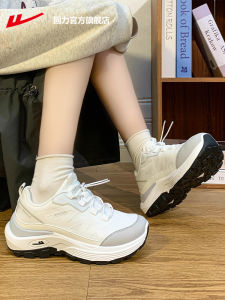 Womens Sport Shoes Dad Style Thick Bottom Casual Hiking Shoes Low Top Synthetic Leather Lightweight Wear Resistant Cross Buckle