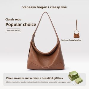 VANESSA HOGAN | Top Grain Leather Luxury Single Shoulder Hobo Bag
