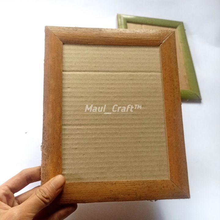 Bingkai Foto Tirai Pohon Sagu / Rumbia, Pigura dari Tirai Batang Pohon