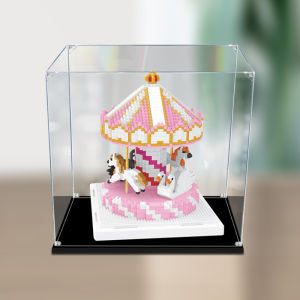 Acrylic Display Box Suitable for Lego 287 Rotating Horse Model Toy Block Figurine Storage Box Transparent Dust Cover