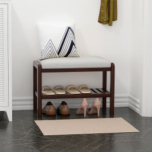 Northern Europe Solid Wood Footstool Entrance Footstool Small Apartment Beech Log Shoe Rack Footstool Complete Set