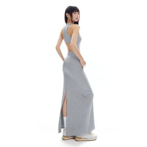 Apea | Vintage French U-neck Halter Back Dress
