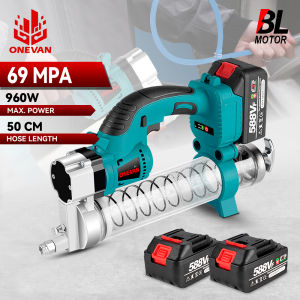 ONEVAN 10000PSL 689Bar High Pressure Brushless Car Lubricating Oil Injector Fat Machine Cordless Electric Grease Machine Car Maintenance Power Tool For Makita 18V Battery