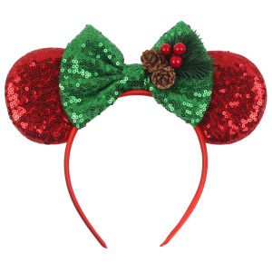 Disney | New Cute Christmas Mickey 3.3"Mouse Ears Headband For Girls Soft Bow Hairband Festival Party Christmas DIY Hair Accessories Gift