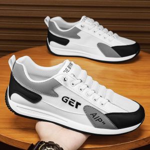 Ice Silk Mens Casual Shoes Pierceable Net Upper Comfortable Air Conditioning One-Touch Malcolm X Style Low Top Fashion Sneakers