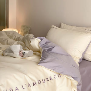 Accessible Luxury 100 Long-Staple Cotton Four-Piece Set All Cotton Pure Cotton Bed Sheets Quilt Cover Student Dormitory Three-Piece Set Bedding