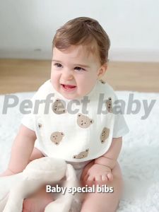 100% Cotton Baby Bib Adjustable Snap Teething Drooling Bib for 0-3 Years