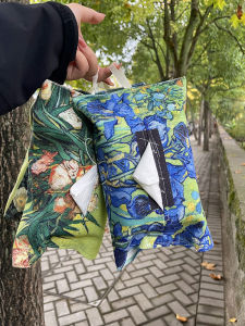 Creative Hanging Tissue Cover Thickened Fabric Napkin Storage Bag Living Room Household Tissue Box Car Tissue Bag