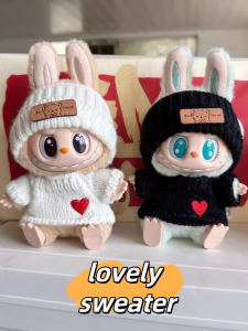 Adorable Winter Sweater Set for 17cm Cotton Doll Sweet Cute Style Labubu Sitting Party Series Doll Clothes Boy Girl Universal