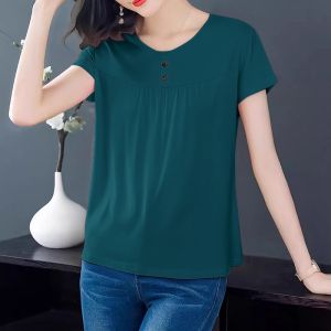 QIAOXIZI | Summer Loose Anti-Aging Belly Covering Elderly Casual Slimming T-Shirt