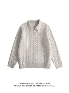 WUKONGYOUHUO | Áo Polo Knit Dáng Retro