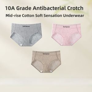 miiow | Antibacterial Pure Cotton Triangle Shorts Womens Underwear Seamless Comfortable Anti-chafing Briefs Youth Daily Wear MiiOW