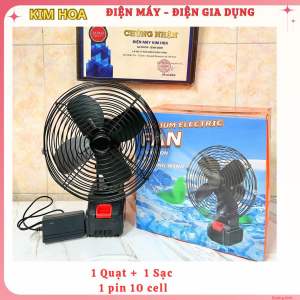 Quạt Tích Điện Pin 10 Cell Dùng Liên Tục 6-12H Quạt Pin Makita Để Bàn 2 Cấp Độ Gió Siêu Mát.