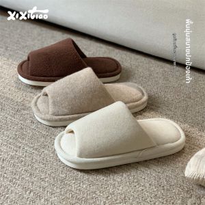 รองเท้าแตะผ้าฝ้ายลินินซับน้ำได้พื้นนุ่มสำหรับคู่รัก