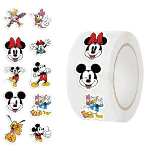 500pcs/roll Disney Movie Mickey Mouse and Donald Duck Stickers Cartoon Skateboard Laptop Notebook Luggage Waterproof Decal Toys