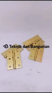 Engsel Plat Tipis Kuning 2" 2.5" dan 3" Rush Golden Plates Iron Hinges
