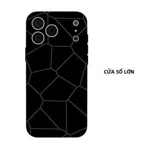 Ốp Điện Thoại Hai Lớp Black Geo Line Cho iPhone 11/12/13/14/15/16/17/18 Air/Pro/Max/Plus - Vỏ Mềm Chống Sốc Chống Trầy Xước Chống Bụi Chống Trượt