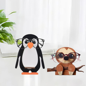 Cartoon Animal Glasses Holder Stand Wooden Eyeglass Storage Organizer Sunglasses Display Rack Creative Home Office Desk Decor