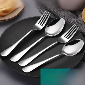 Stainless Steel Thickened Coffee Spoon Soup Spoon Tea Spoon Home Use Dining Utensils Adult Fork for Restaurant And Cafeteria