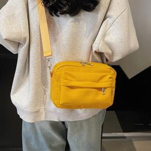 Casual Nylon Crossbody Bag for Mobile Phone Youth Leisure Travel Large Capacity Trendy Single Shoulder Bag Korean Style Square Bag