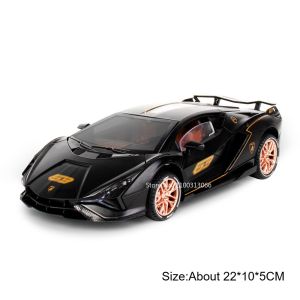 1:24 BYD YANGWANG U9 Lambor Sian Cars Miniature Models Toys Wheel Shock Absorption Light Music Supercar for Kids Edutainment