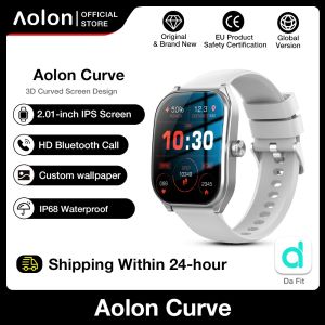 Aolon Curve Smart Watch jam hp bisa whatsapp dan vc IP68 Waterproof jam tangan smartwatch wanita 2.01-inch Curved IPS Screen Bluetooth Call Running Pace Custom Wallpaper Smartwatch Health Monitoring terbaru 2024 lasika jam tangan anti air