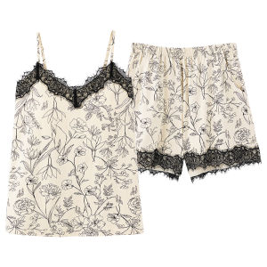 MiiOW | Padded Lace Lightweight Womens Cotton Pajamas Set
