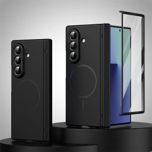 Hinge Protective Magnetic Phone Case for Samsung Galaxy Z Fold 8 Ultra 7 6 5 4 3 for Magsafe Fold8 with Screen Protector Cover