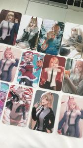 Card bo góc POWER Chainsaw man set 10 tấm thợ săn quỷ huyết quỷ cute cán bóng siêu mịn ép nhựa siêu cứng anime