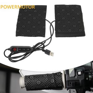 ปลอกแฮนด์มอเตอร์ไซค์แบบมีระบบทำความร้อน 12V USB 3 ระดับความร้อน สำหรับ Honda Yamaha Kawasaki Suzuki BMW อุปกรณ์เสริมอเนกประสงค์