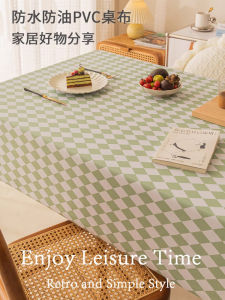 ผ้าปูโต๊ะ PVC ดูแพงหรูหราเบาๆผ้าปูโต๊ะสี่เหลี่ยมผืนผ้าสไตล์ INS ไม่ต้องซักกันน้ำมันผ้าปูโต๊ะลายสก๊อตผ้าปูโต๊ะน้ำชา