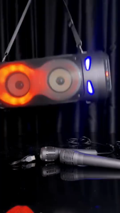 Karaoke Wireless Bluetooth Speaker MIC/BT/TF CARD/FM Karaoke Party DJ With Free Microphone Original Colorful LED Flash Light 4 Style KTS Speaker Portable Super Bass Stereo Speakers