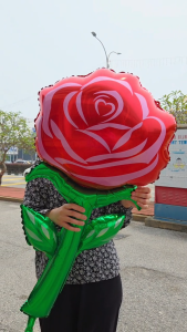 XXL Rose Flower Foil Balloon 54x112cm | Bunga Ros Merah | Birthday Anniversary Proposal Gift & Party Decoration|Flatpack