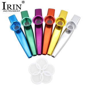 IRIN Kazoos with Kazoo Flute Diaphragms Mouth Metal Kazoos Ukuleles Guitar Companion Standard Common Size Musical Instruments