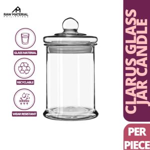 RMPH CLEARLY CLARUS Nordic Style Transparent Glass Storage Jar with Lid Versatile Candle Home 150ml Candle Making Herbs Container Herbs Storage Glass Containers Container