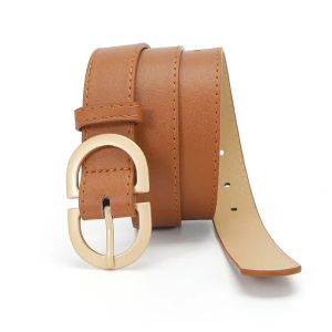 The New Classic Retro Fashion All-Match imitation Leather Round Buckle Simple Circle Pin Belts for Women Fashion Jeans belt