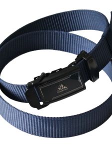 เข็มขัดผ้าไนลอนแบบลำลองสำหรับผู้ชาย กว้าง 3.5 ซม. หัวเข็มขัดแบบกดเรียบ ไม่มีรู สำหรับใส่กับกางเกง เข็มขัดแบบลำลอง