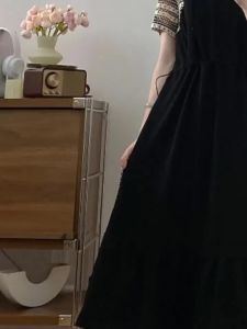 RELNLEX | Đầm Yếm Hai Mảnh Sọc cho Phụ Nữ Plus Size Mùa Hè Dây Đai Siết Eo Che Khuyết Điểm Phong Cách Hàn Quốc Trẻ Trung