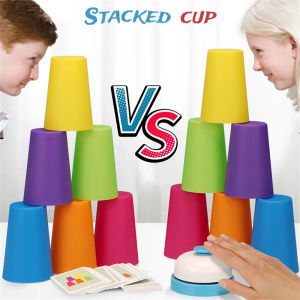 Children Stacking Cups Stacked Cup Battle Color Cognition Quick Stacks Cups Train Logical Thinking