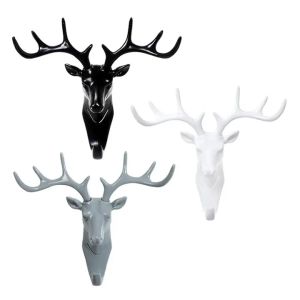Móc treo đồ dán tường hình đầu hươu decor nhà cửa siêu sang chảnh Móc dán tường chịu lực treo vật dụng gia đình