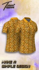 Turcoman-golf shirt jersey wanita dry fit UV Protection motif summer yellow full print Sport