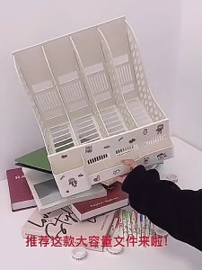 Giá tài liệu để bàn học 4 ngăn sticker - giá sách để bàn cao cấp - kệ đựng tài liệu văn phòng - MIYABI STORE