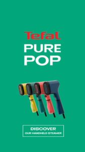 TEFAL เครื่องรีดถนอมผ้าแบบพกพา TEFAL PURE POP มี 4 สี น้ำเงิน เขียว แดง เหลือง