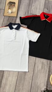 Áo thun polo nam vải tổ ông co giãn thoáng mát phối hoạ tiết viền line cổ thêu tuần lộc ở ngực mẫu mới sang trọng-ATC77SHOP