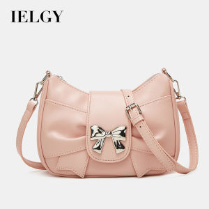 IELGY Commuter Fashion Female Bag Trendy Daily Matching Shoulder Bag Cross-Body Bow Pleated Bag